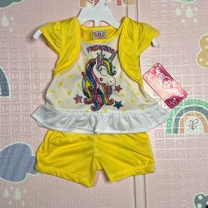 12month yellow shirt and shorts set
